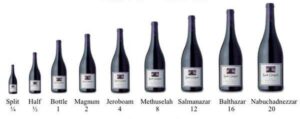 bottles of wine in sizes bottles of wine in sizes 300x119 When Wine Bottle Size Matters Explanation of Large Format Wine Bottles