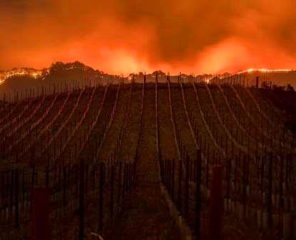 Raging Fires Burning through Napa Valley and Sonoma County